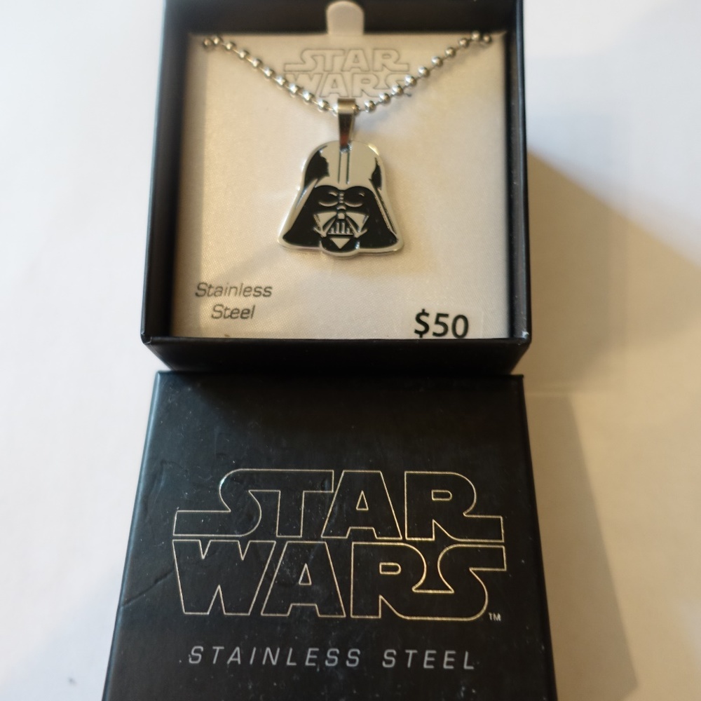 Stainless Steel Star Wars Darth Vader Necklace NWT